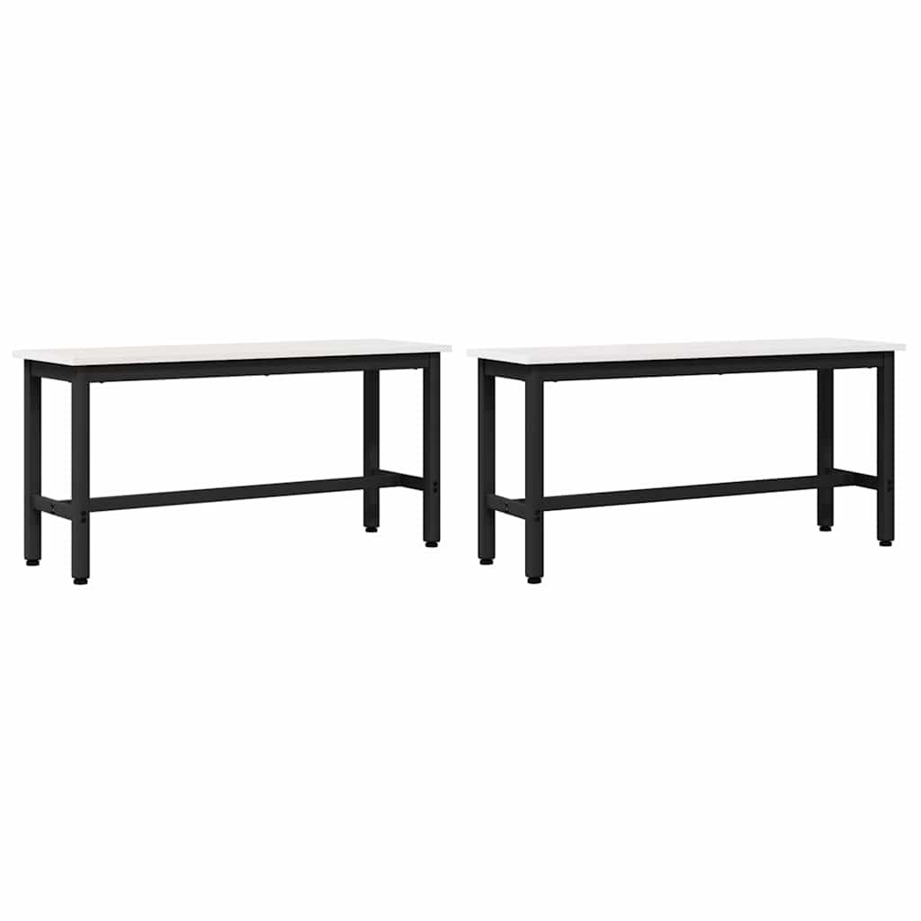 Jídelní Lavička 2 Pcs Bílá 100 X 32,5 X 49 Cm