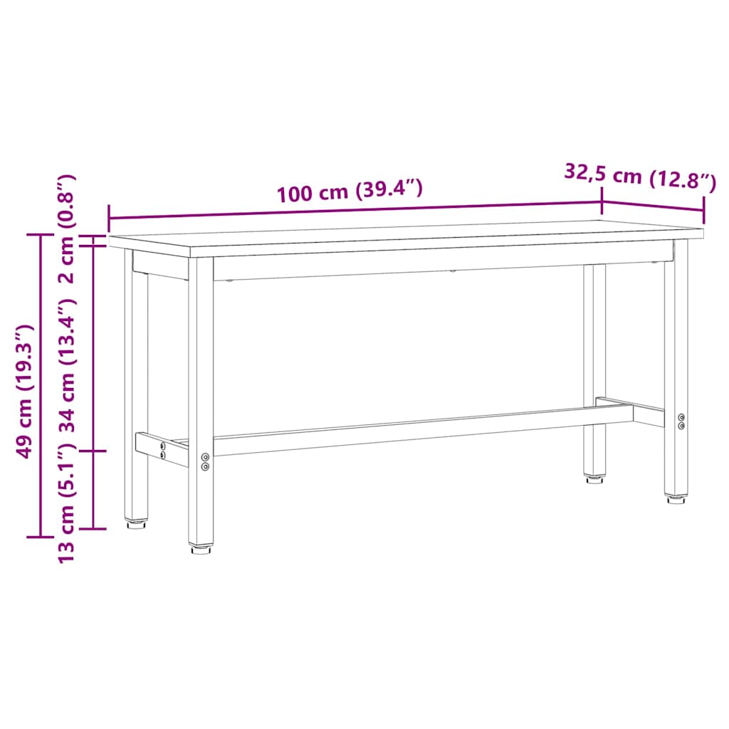 Jídelní Lavička 2 Pcs Bílá 100 X 32,5 X 49 Cm