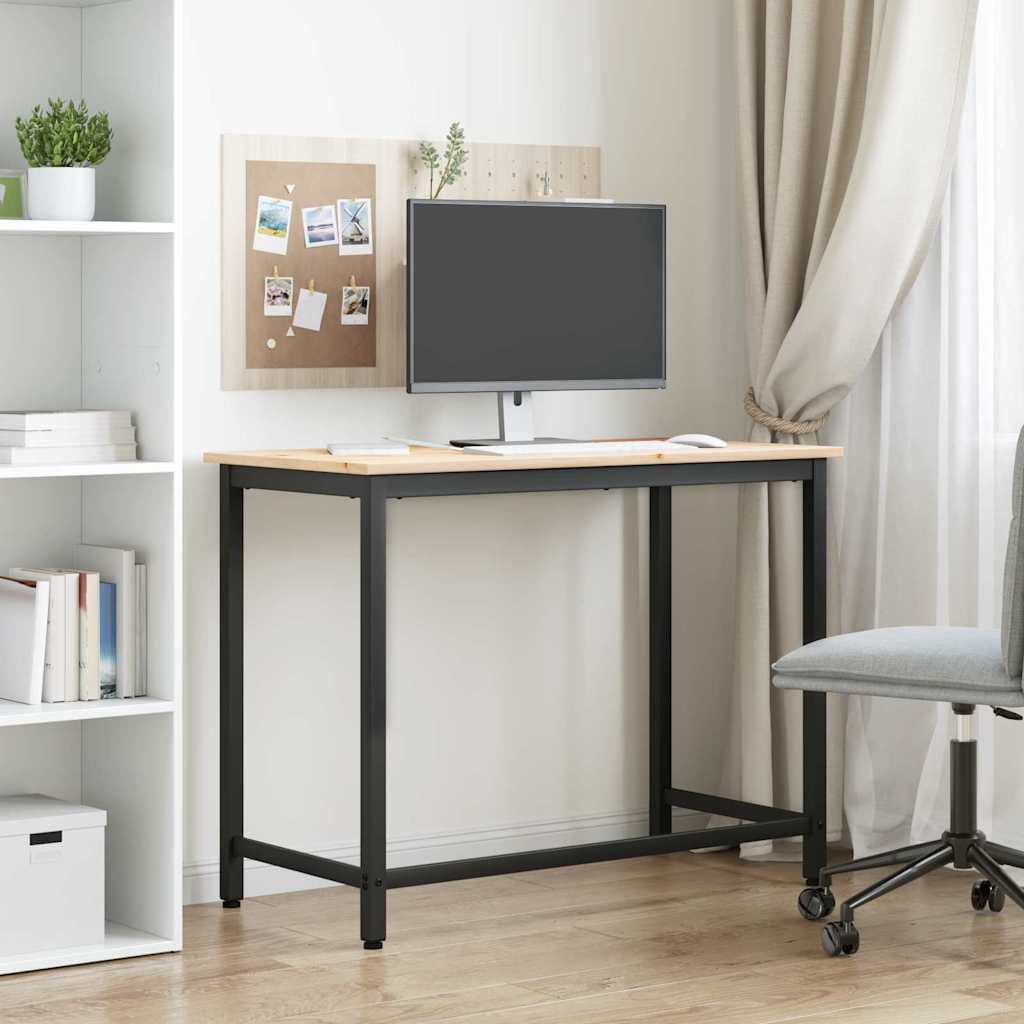 Stůl Přírodní 100 X 50 X 77 Cm Inženýrské Dřevo A Ocel