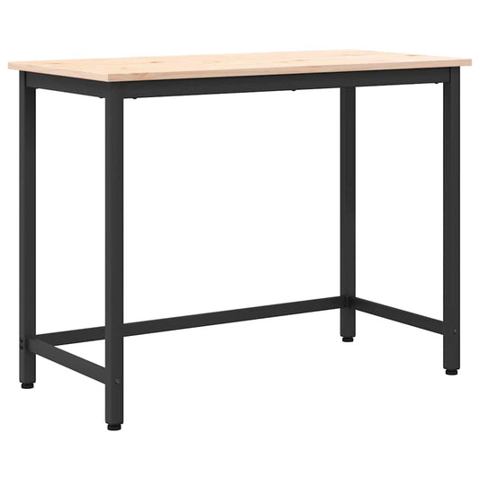 Stůl Přírodní 100 X 50 X 77 Cm Inženýrské Dřevo A Ocel