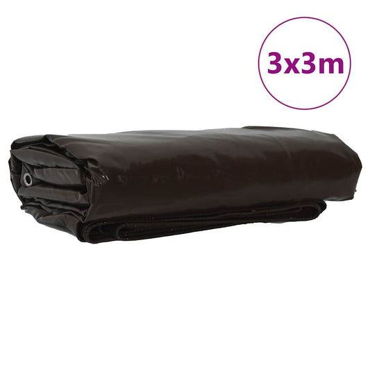 Plachta 650G / M² Hnědá 3 X 3 M Plátno S Pvc Povrchovou Úpravou