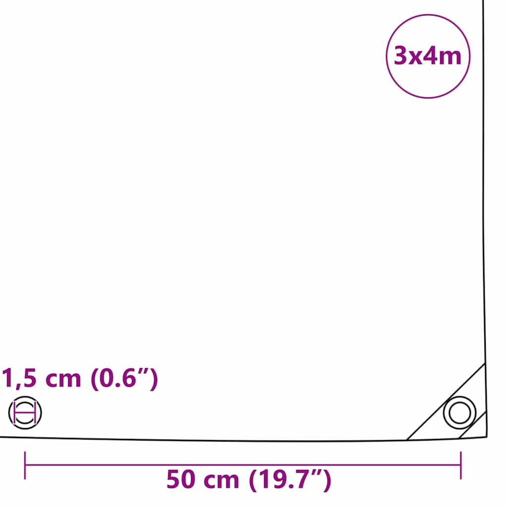 Plachta 650G / M² Hnědá 3 X 4 M Plátno S Pvc Povrchovou Úpravou