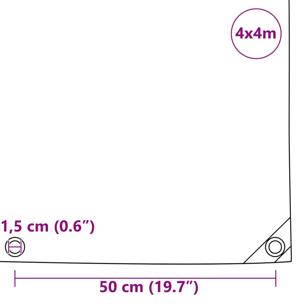 Plachta 650G / M² Hnědá 4 X 4 M Plátno S Pvc Povrchovou Úpravou