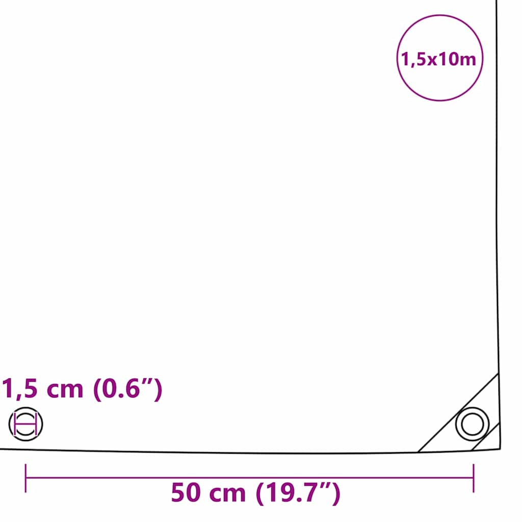 Plachta 650G / M² Hnědá 1,5 X 10 M