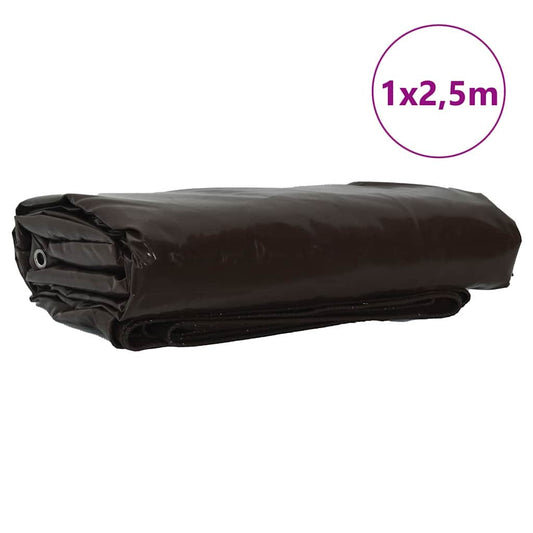 Plachta 650G / M² Hnědá 1 X 2,5 M Plátno S Pvc Povrchovou Úpravou