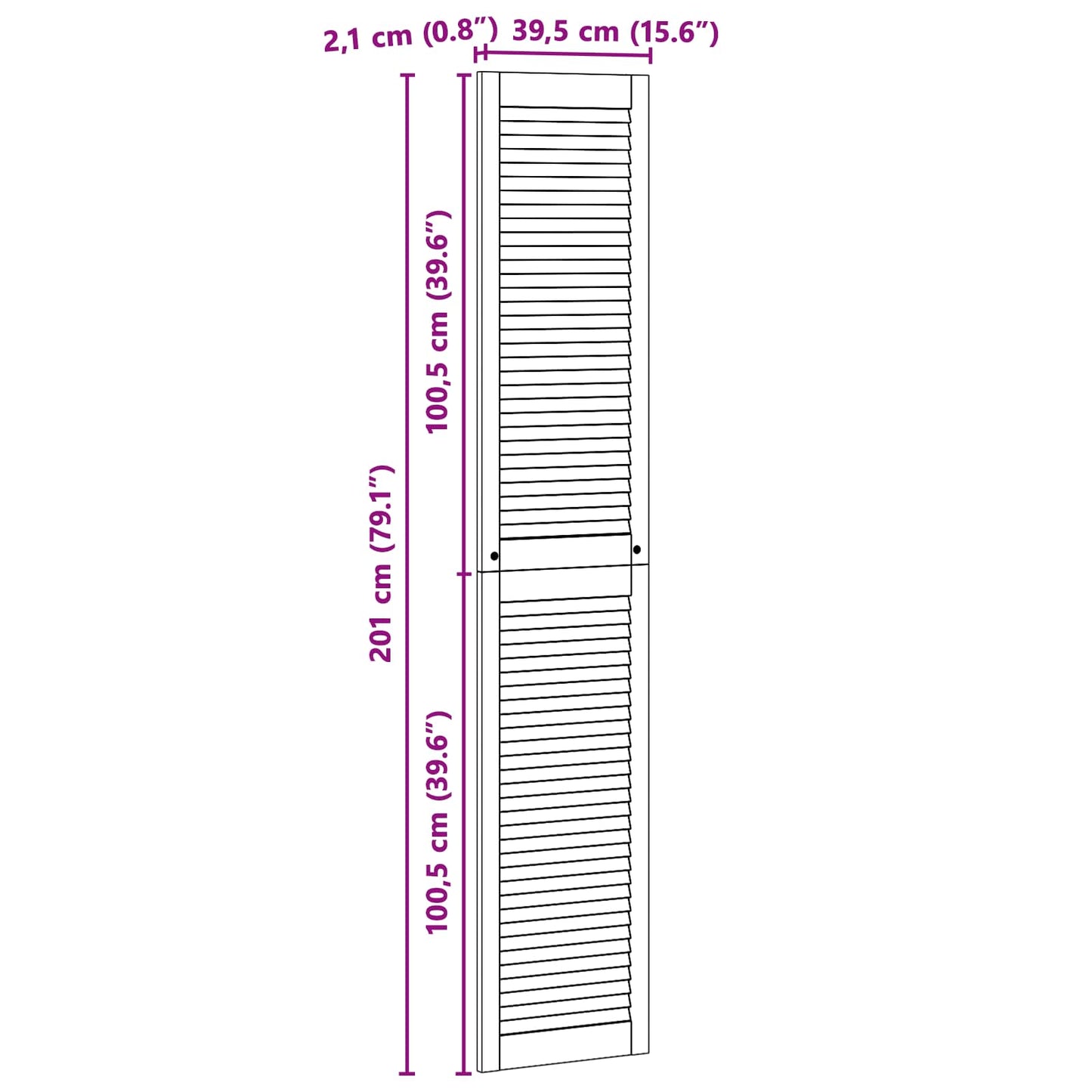 Skříňové Dveře Se Dveřmi 4 Ks Přírodní 201 X 2,1 X 39,5 Cm