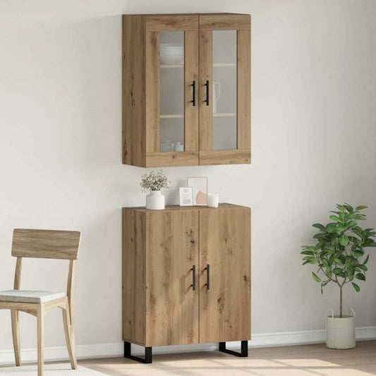 Vysoký Bufet 2 Ks Dub Artisan 69,5 X 34 X 180 Cm