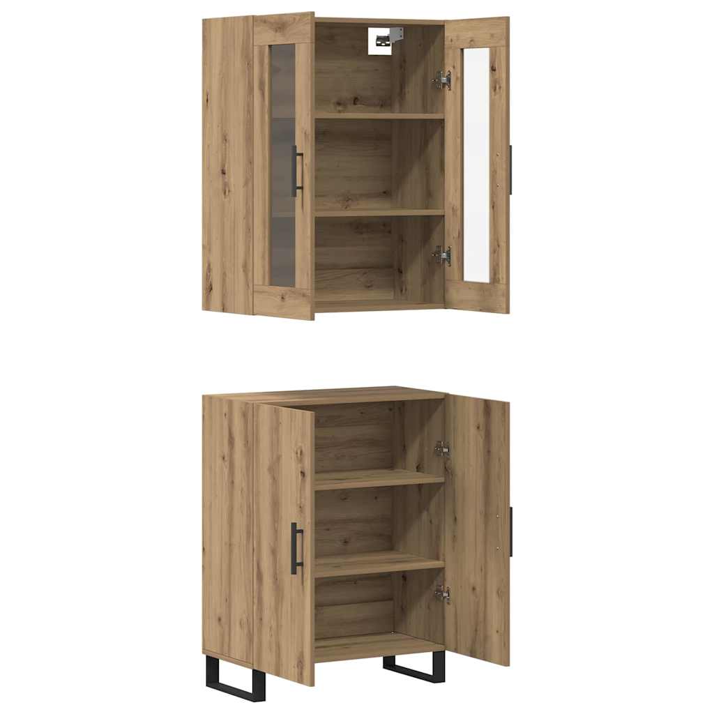 Vysoký Bufet 2 Ks Dub Artisan 69,5 X 34 X 180 Cm