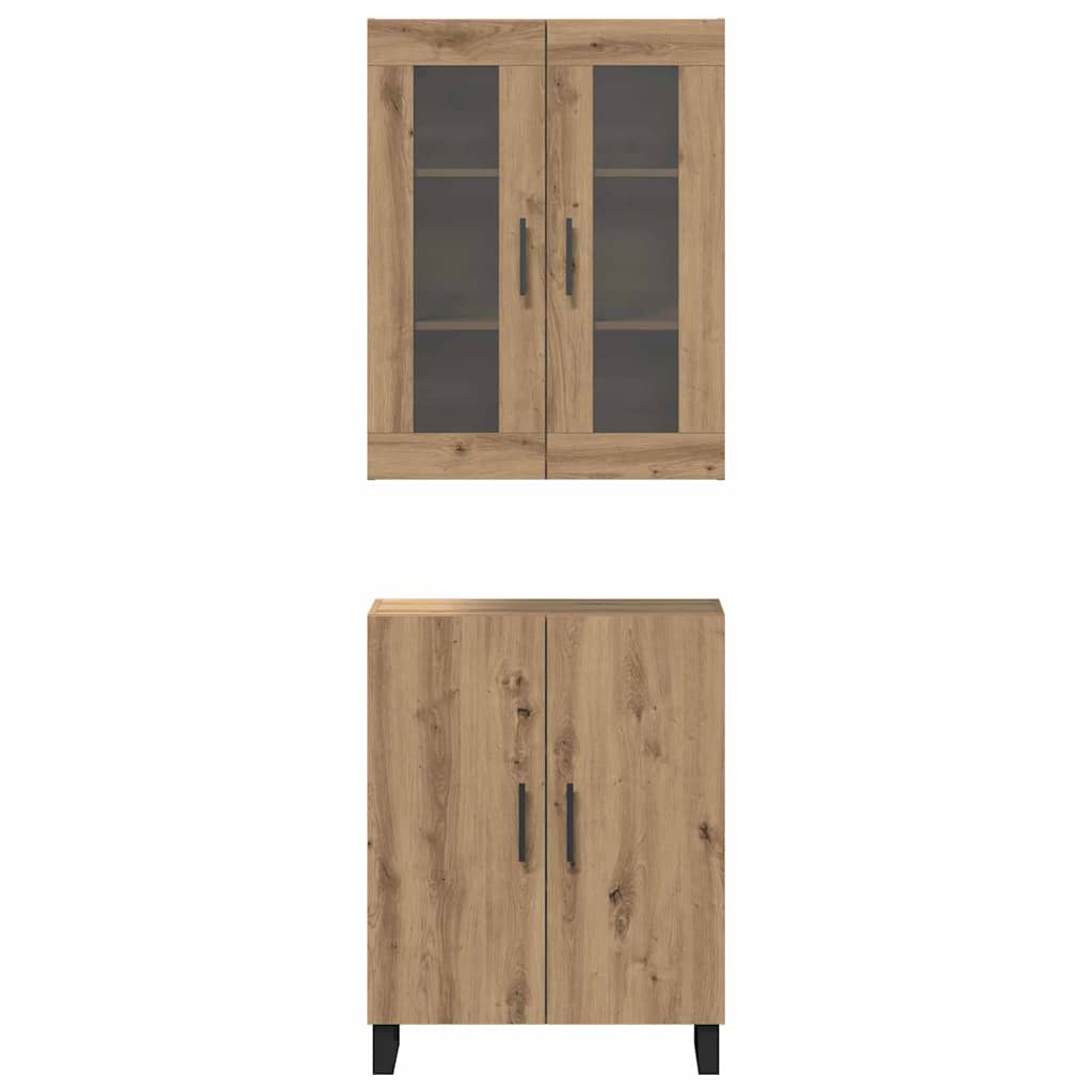 Vysoký Bufet 2 Ks Dub Artisan 69,5 X 34 X 180 Cm