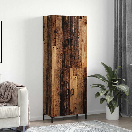 Vysoký Bufet Staré Dřevo 69,5 X 34 X 180 Cm Kompozitní Dřevo