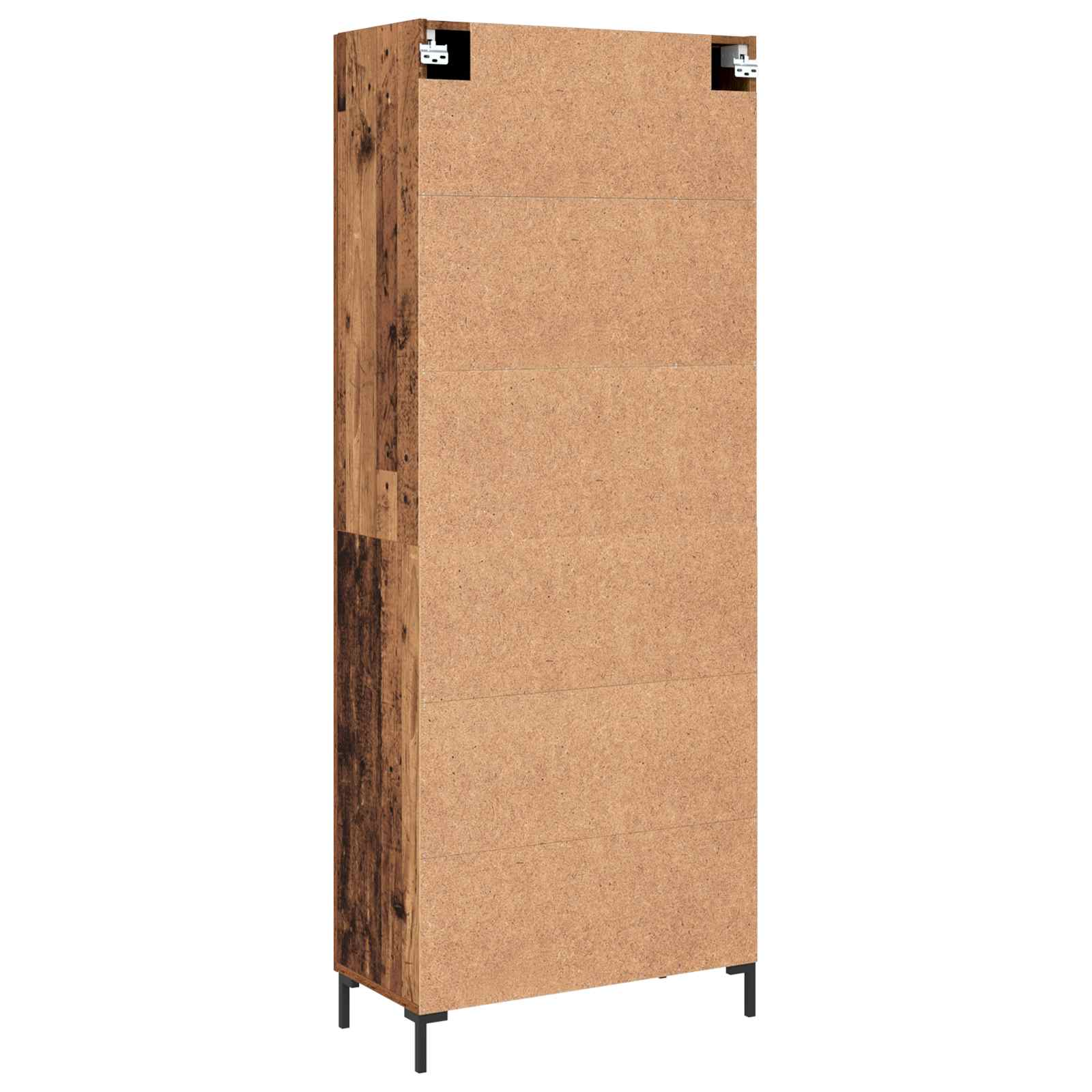 Vysoký Bufet Staré Dřevo 69,5 X 34 X 180 Cm Kompozitní Dřevo