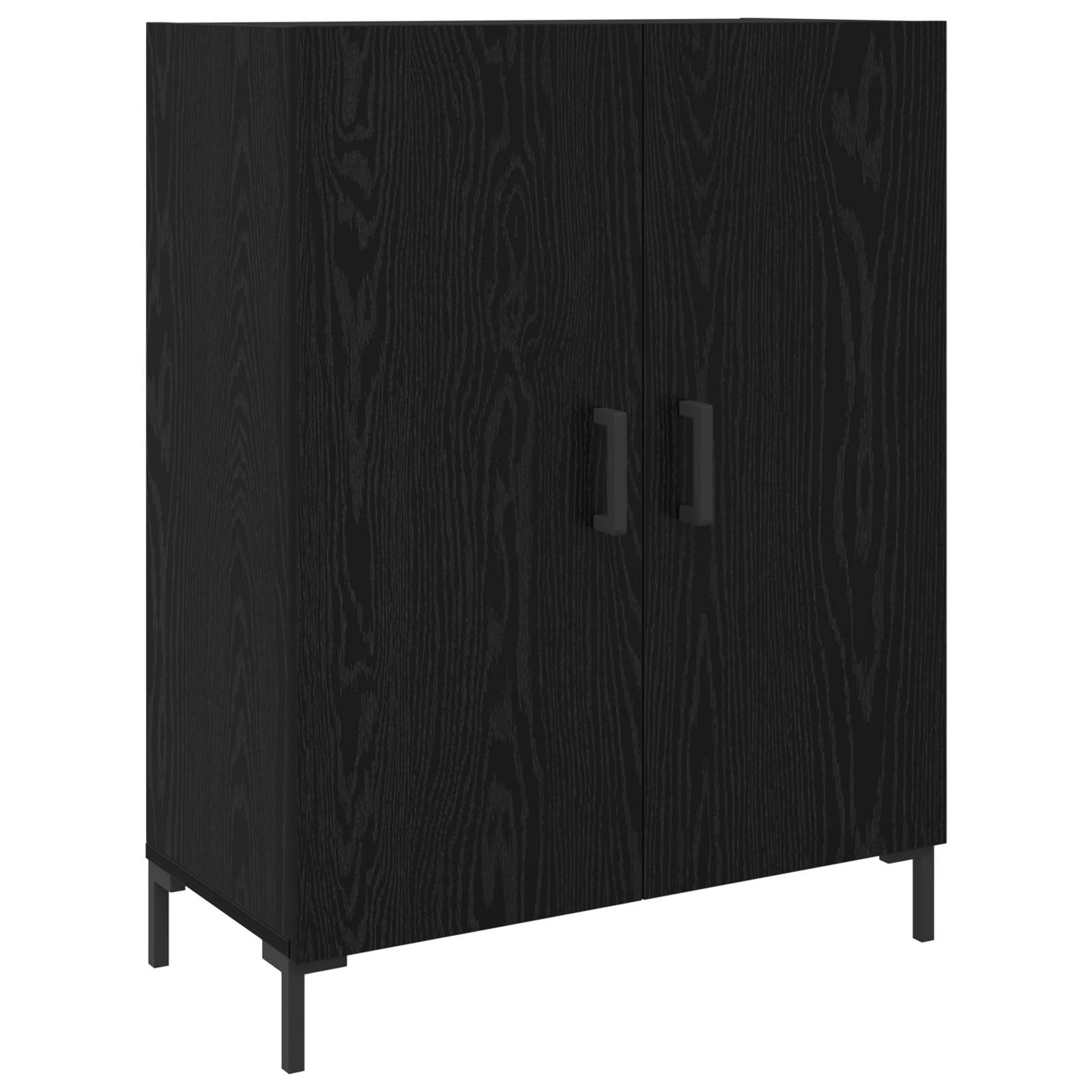 Vysoký Bufet Černý Dub 69,5 X 34 X 180 Cm Kompozitní Dřevo