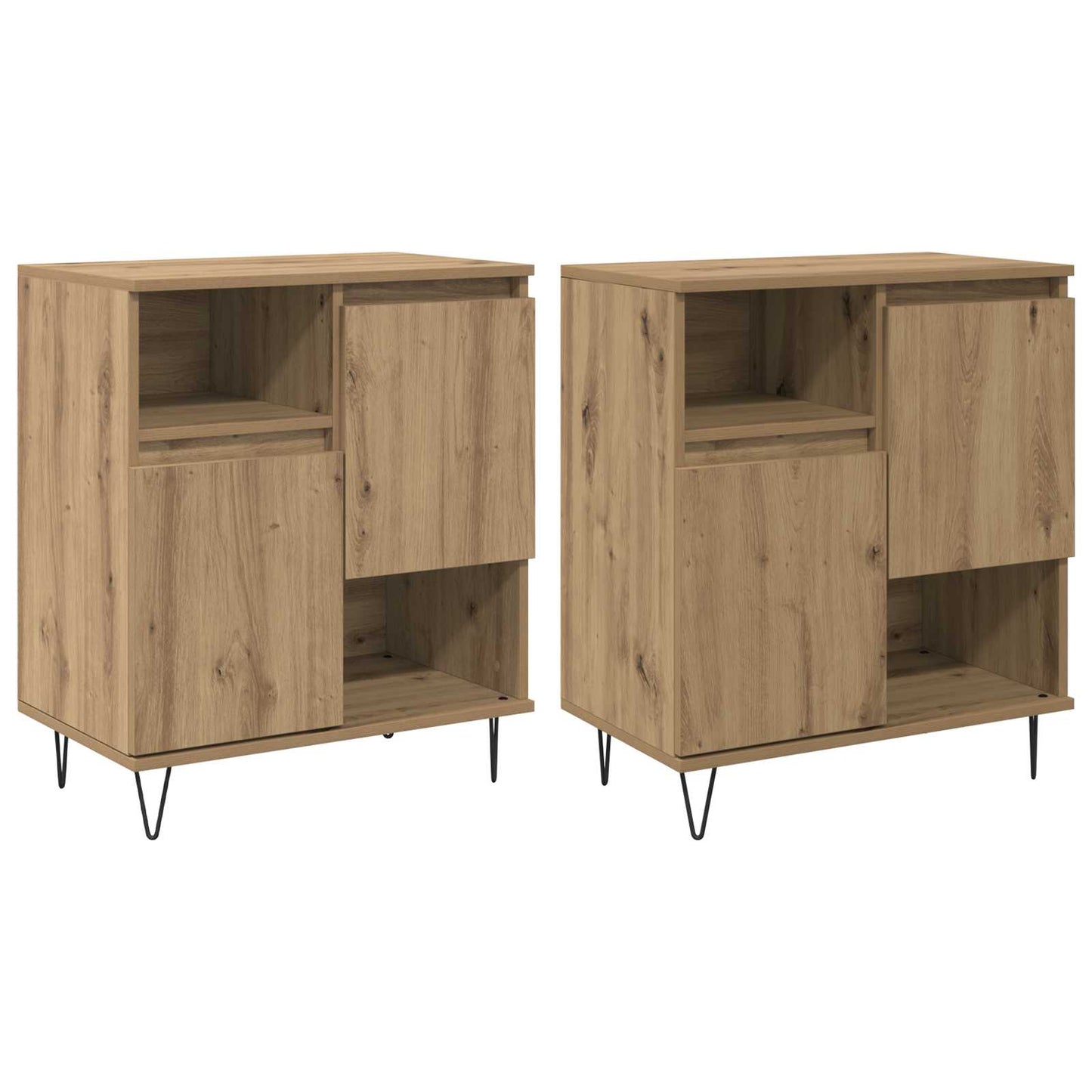 Servírovací Skříň 2 Ks Artisanový Dub 60 X 35 X 70 Cm