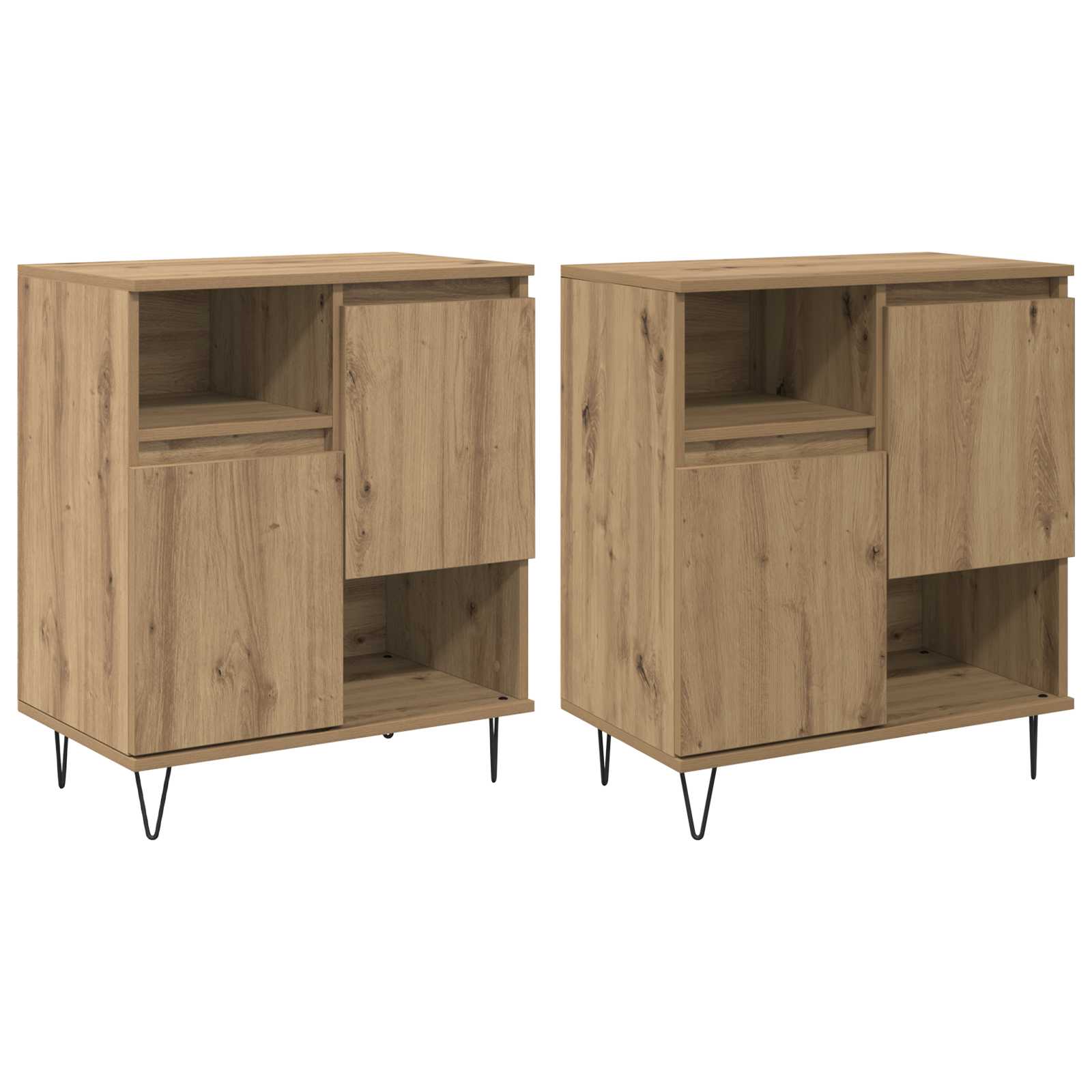 Servírovací Skříň 2 Ks Artisanový Dub 60 X 35 X 70 Cm