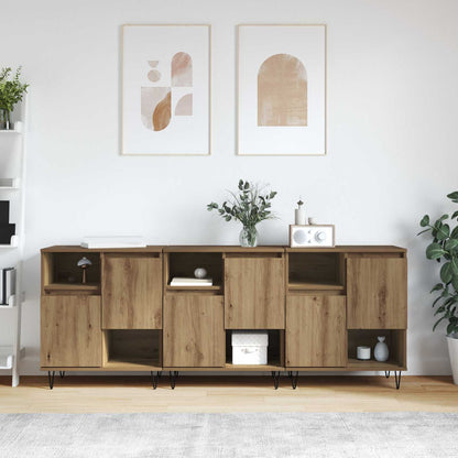 Servírovací Skříň 3 Ks Artisanový Dub 60 X 35 X 70 Cm