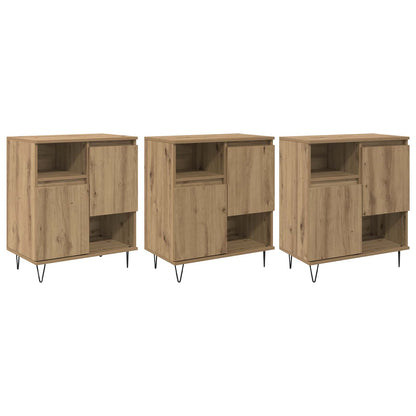 Servírovací Skříň 3 Ks Artisanový Dub 60 X 35 X 70 Cm