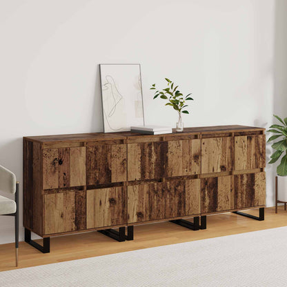 Servírovací Skříň 3 Ks Staré Dřevo 60 X 35 X 70 Cm