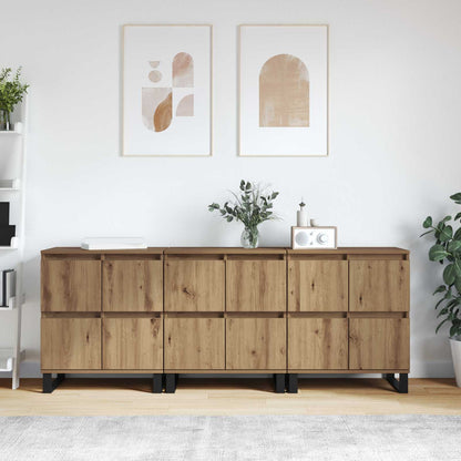 Servírovací Skříň 3 Ks Artisanový Dub 60 X 35 X 70 Cm