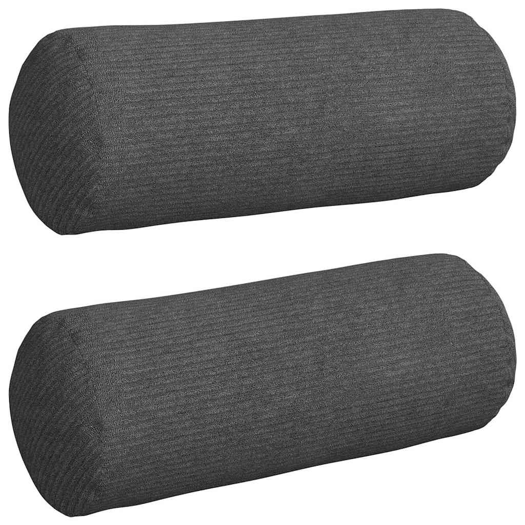 Polštáře 2 Pcs Ø 15 X 40 Cm Žebrovaná Látka