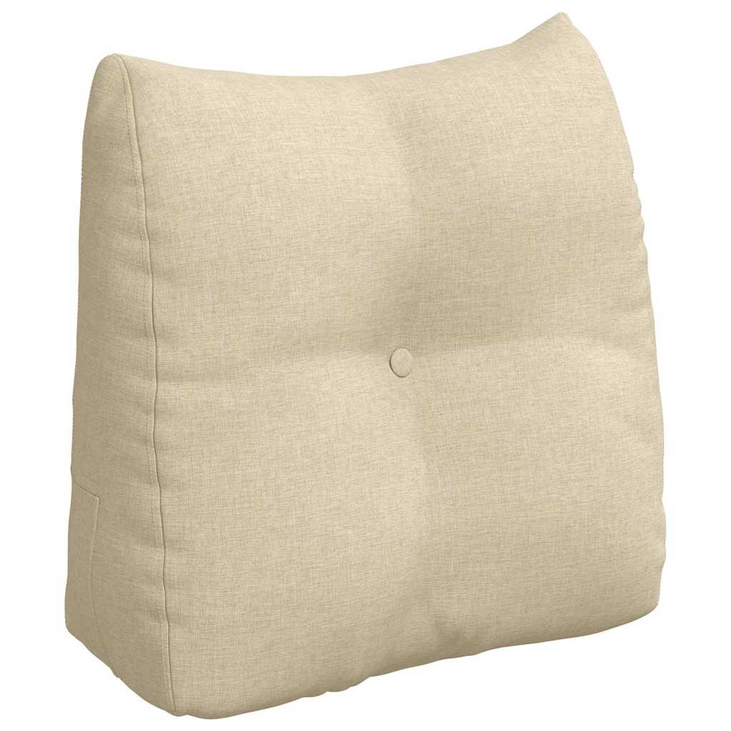 Polštář Na Záda Krémová 45 X 24 X 50 Cm Textil