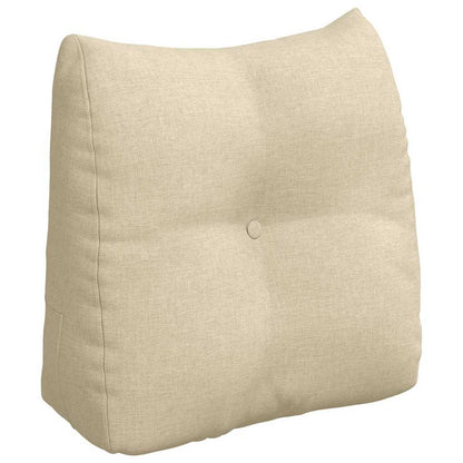 Polštář Na Záda Krémová 45 X 24 X 50 Cm Textil