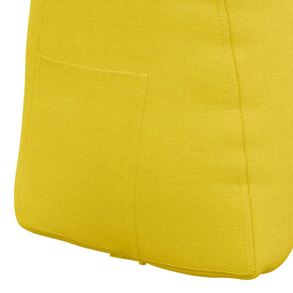 Polštář Na Záda Světlá Žlutá 45 X 24 X 50 Cm Textil
