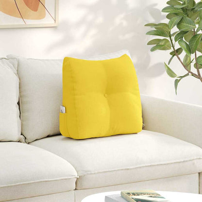 Polštář Na Záda Světlá Žlutá 45 X 24 X 50 Cm Textil