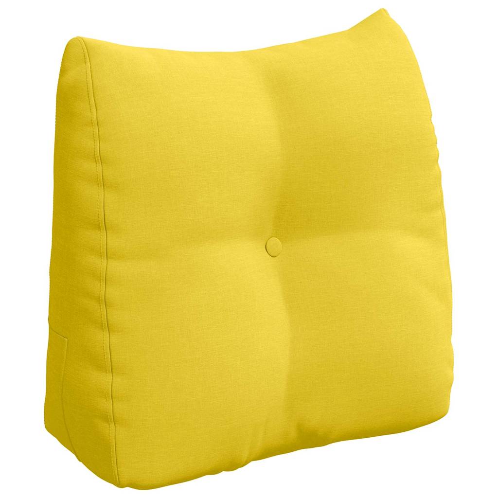 Polštář Na Záda Světlá Žlutá 45 X 24 X 50 Cm Textil