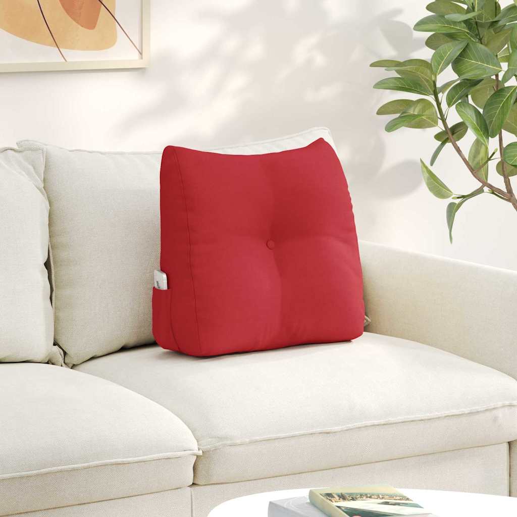 Polštář Na Záda Červená 45 X 24 X 50 Cm Textil