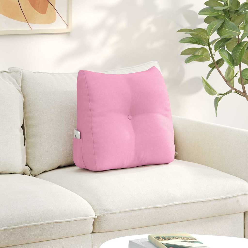 Polštář Na Záda Růžová 45 X 24 X 50 Cm Textil