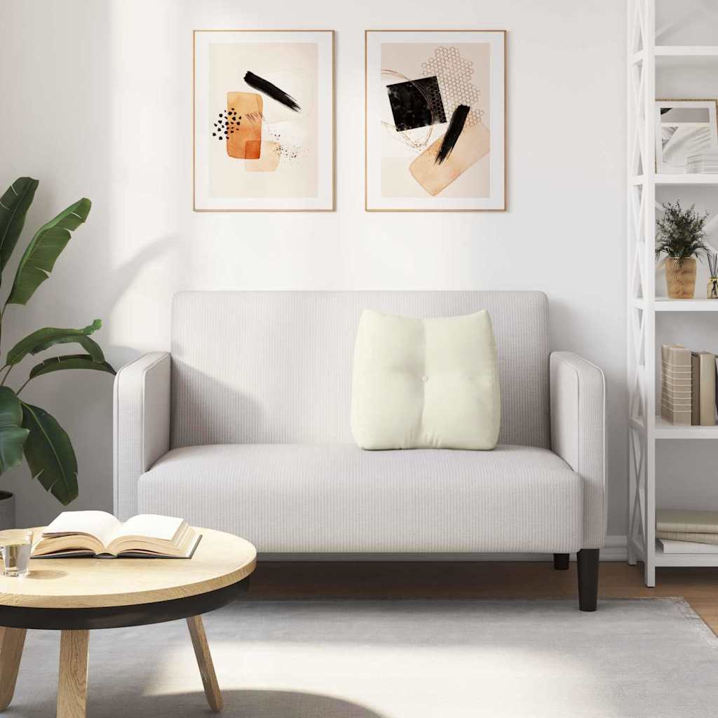 Polštář Na Záda Krémová 45 X 24 X 50 Cm Samet