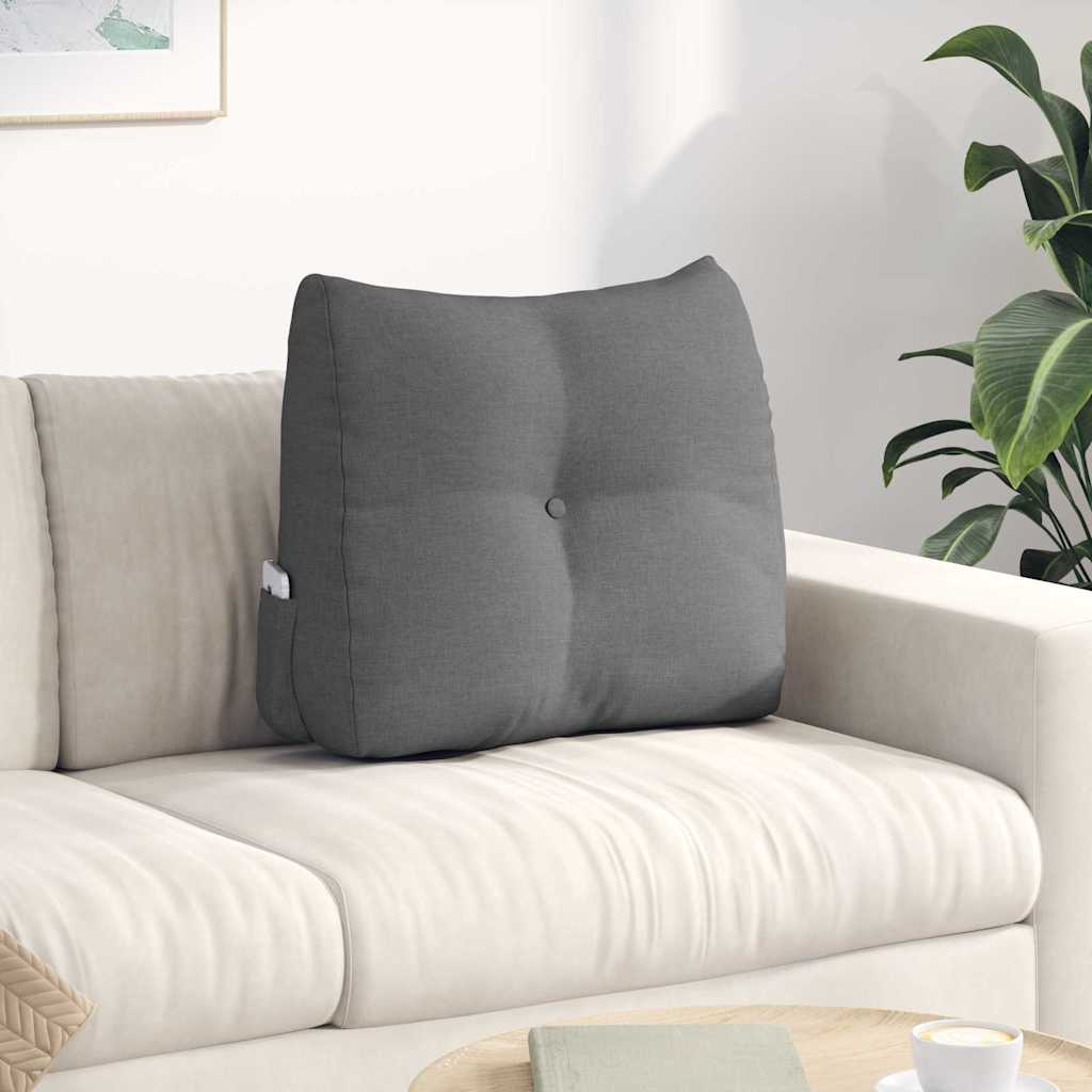 Polštář Na Záda Tmavě Šedá 60 X 24 X 50 Cm Textil