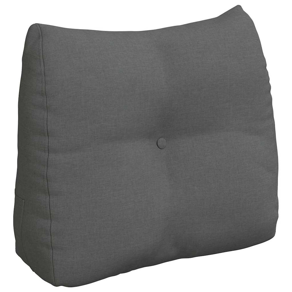 Polštář Na Záda Tmavě Šedá 60 X 24 X 50 Cm Textil