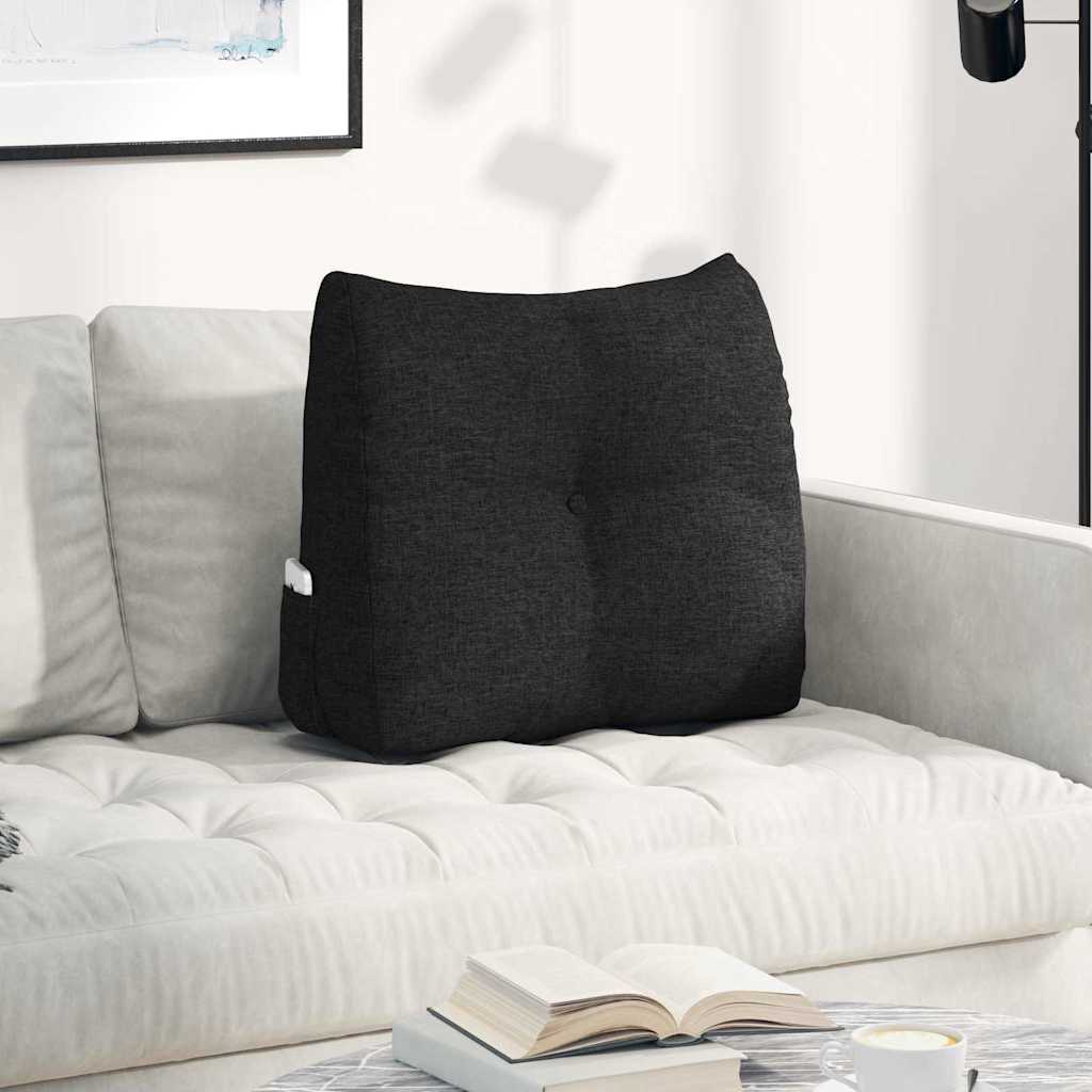 Polštář Na Záda Černá 60 X 24 X 50 Cm Textil