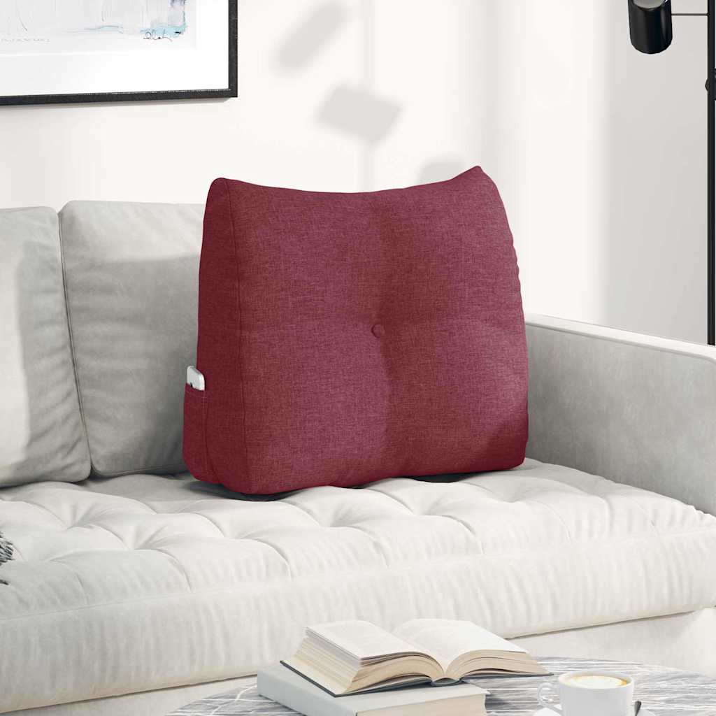 Polštář Na Záda Víno Červené 60 X 24 X 50 Cm Textil