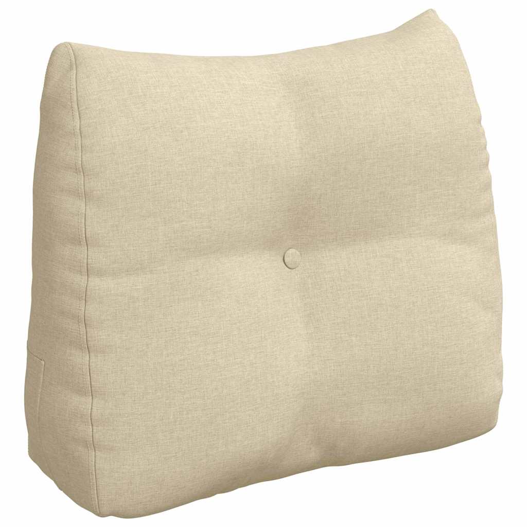 Polštář Na Záda Krémová 60 X 24 X 50 Cm Textil