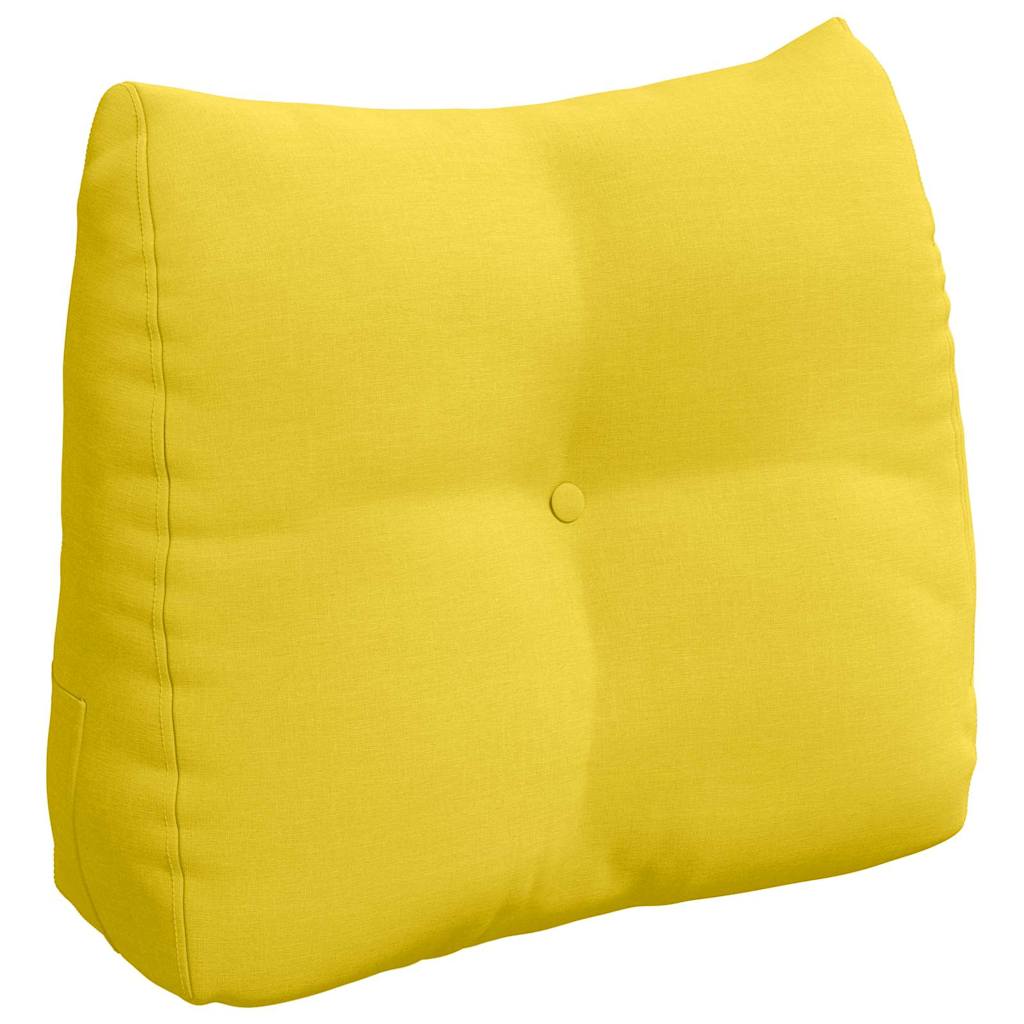 Polštář Na Záda Světlá Žlutá 60 X 24 X 50 Cm Textil