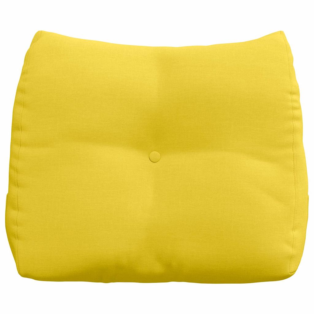 Polštář Na Záda Světlá Žlutá 60 X 24 X 50 Cm Textil