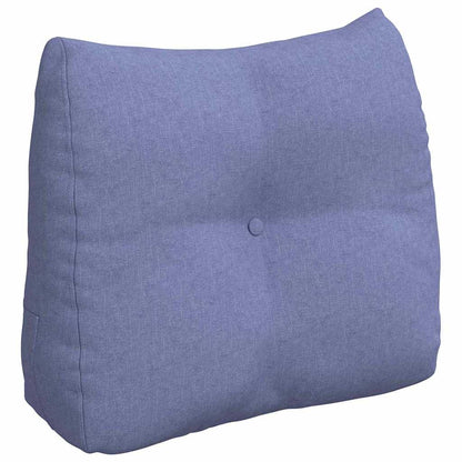 Polštář Na Záda Modrá Džínovina 60 X 24 X 50 Cm Textil
