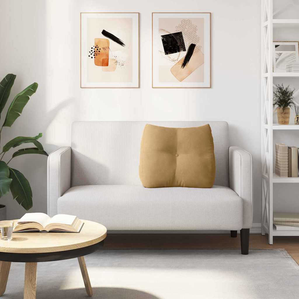 Polštář Na Záda Hnědá 60 X 24 X 50 Cm Samet