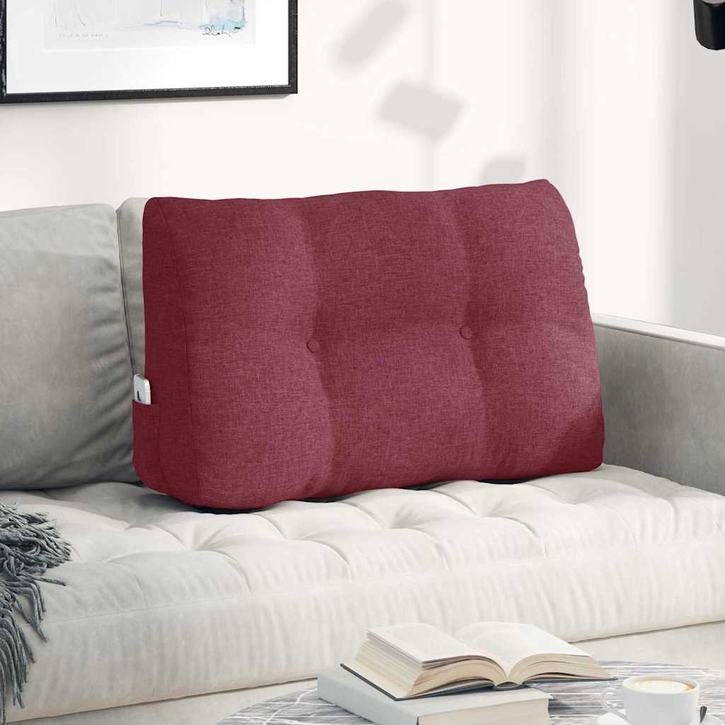 Polštář Na Záda Víno Červené 80 X 24 X 50 Cm Textil