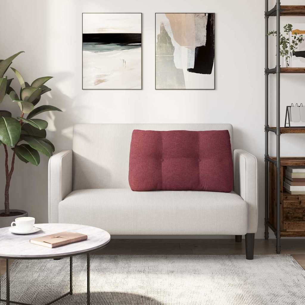 Polštář Na Záda Víno Červené 80 X 24 X 50 Cm Textil