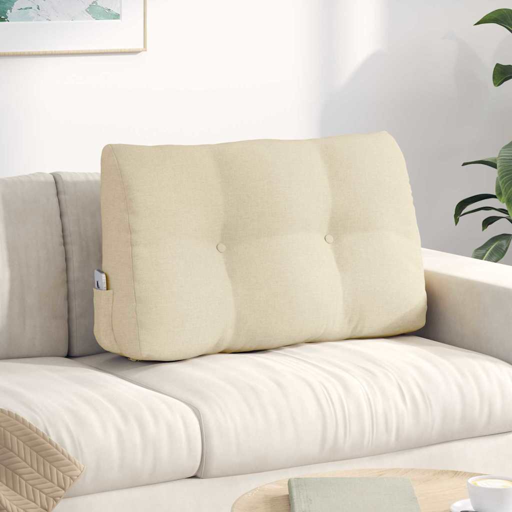 Polštář Na Záda Krémová 80 X 24 X 50 Cm Textil