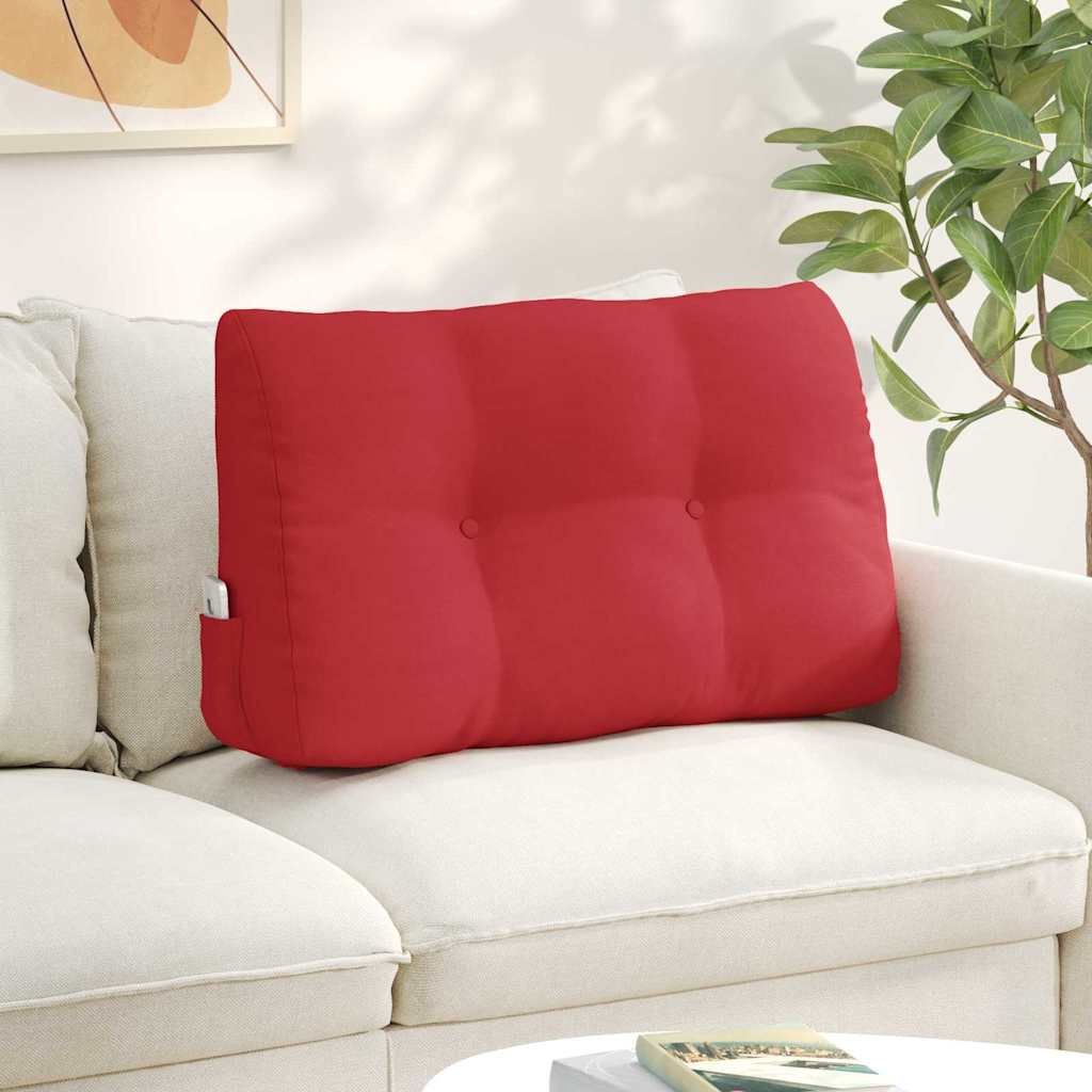 Polštář Na Záda Červená 80 X 24 X 50 Cm Textil