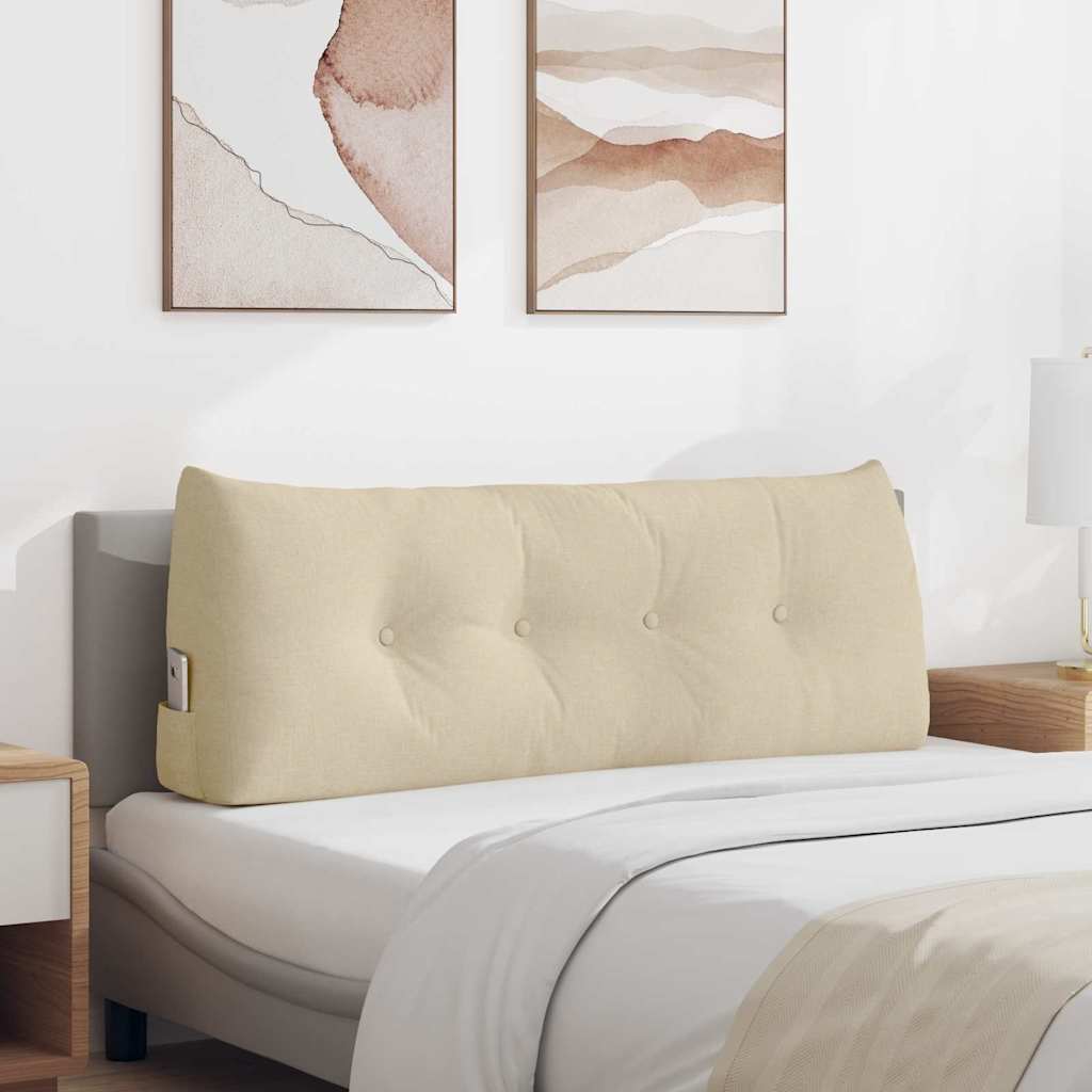 Polštář Na Záda Krémová 120 X 24 X 50 Cm Textil