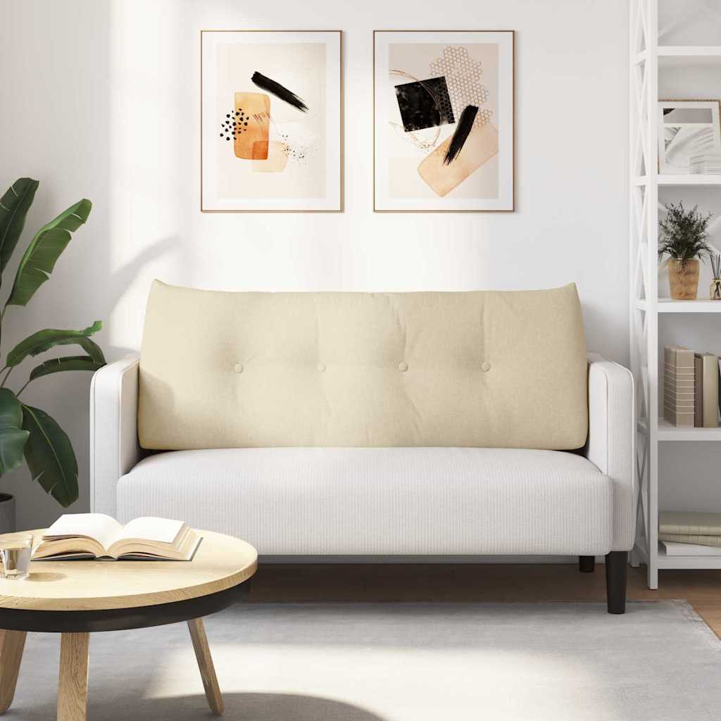 Polštář Na Záda Krémová 120 X 24 X 50 Cm Textil