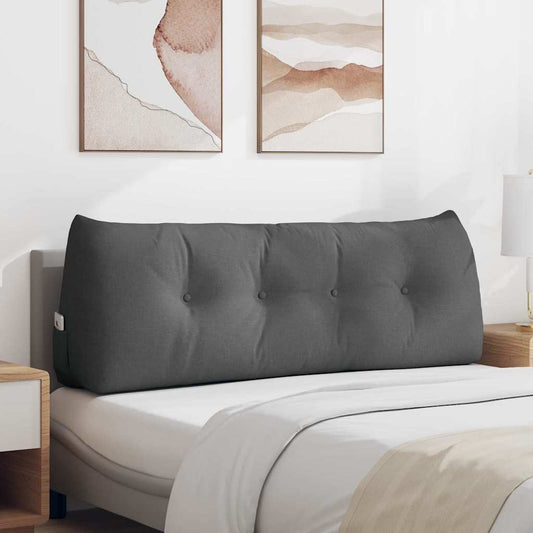 Polštář Na Záda Tmavě Šedá 140 X 24 X 50 Cm Textil