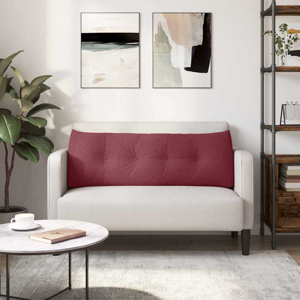 Polštář Na Záda Víno Červené 140 X 24 X 50 Cm Textil