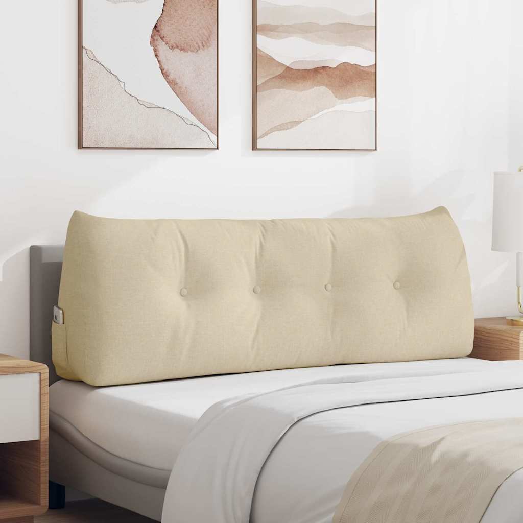 Polštář Na Záda Krémová 140 X 24 X 50 Cm Textil