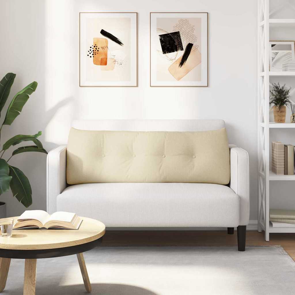 Polštář Na Záda Krémová 140 X 24 X 50 Cm Textil